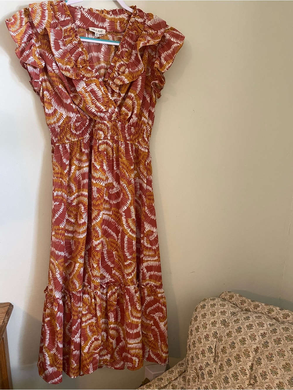 Mila Mae from Nordstroms Rust & Mustard Ruffle Tiered Flowy Dress